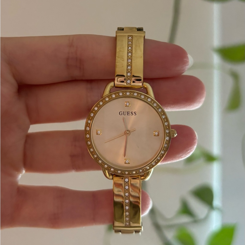 Guess Women's Gold and Silver Watch with Crystal Accents